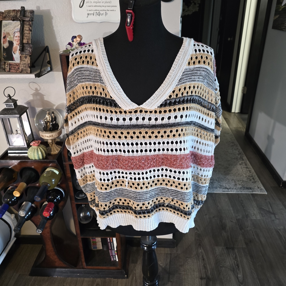 SHEIN Curve Multicolor Knit Sweater